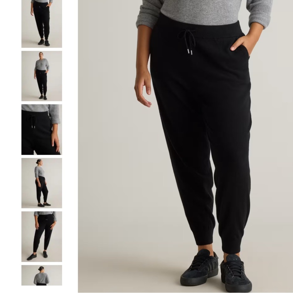 NWT Quince Mongolian Cashmere Sweatpants 100% Cashmere Black Joggers with pocket
